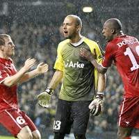 Nikolay Mihaylov after stopping a penalty against Tottenham
