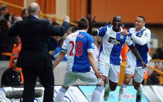 EPL - Wolverhampton Wanderers vs Blackburn Rovers, Jason Roberts and Steven N'Zonzi 