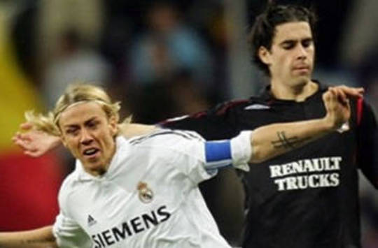 Champions 05/06: Guti and Tiago in Lyon-Real Madrid (AFP)