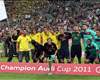 El FC Barcelona celebra la obtención de la Audi Cup, tras vencer al Bayern Múnich