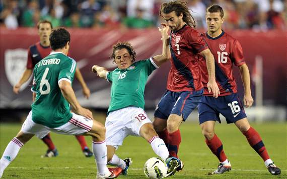 Kyle Beckerman, USA; Andres Guardado, Gerardo Torrado, Mexico