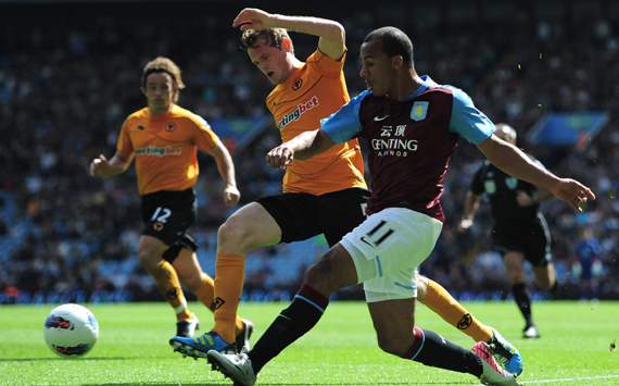 EPL: Gabby Agbonlahor - Richard Stearman, Aston Villa v Wolverhampton 