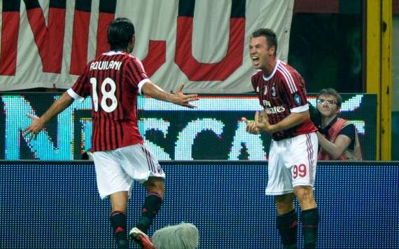 Antonio Cassano and Alberto Aquilani, AC Milan (Getty Images)
