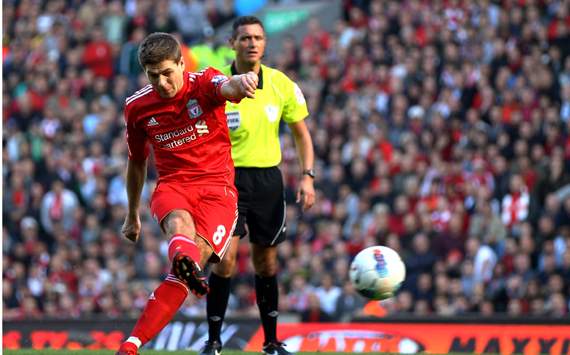 EPL : Steven Gerrard, Liverpool v Manchester United 