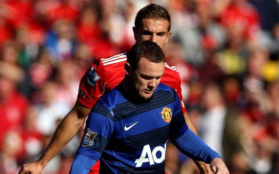 EPL - Liverpool v Manchester United, Wayne Rooney and Jordan Henderson