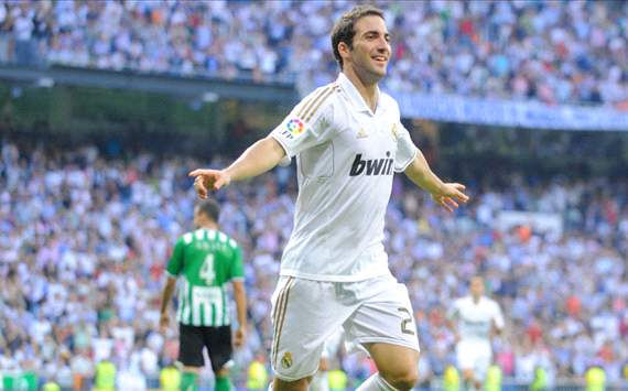 Gonzalo Higuain of Real Madrid celebrates