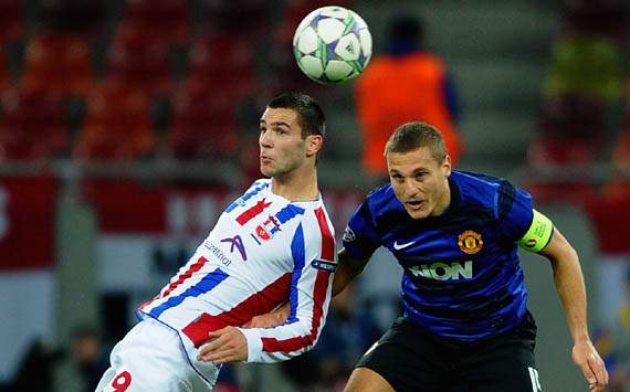 UEFA Chapions League -FC Otelul Galati vs Manchester United,Nemanja Vidic and Bratislav Punosevac