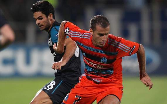 Champions League : Benoit Cheyrou (Olympique de Marseille) vs Mikel Arteta (Arsenal)