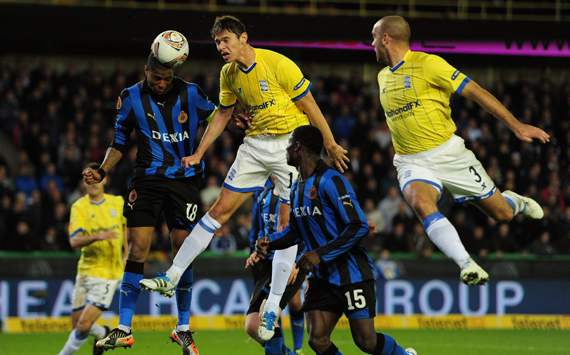 UEFA Europa League - 	 Club Brugge KV v Birmingham City FC, Nikola Zigic and Ryan Donk