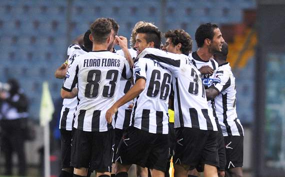 Europa League: Udinese players celebrating - Udinese-Atletico Madrid (Getty Images)