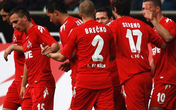 Köln feiert den Treffer gegen Werder Bremen