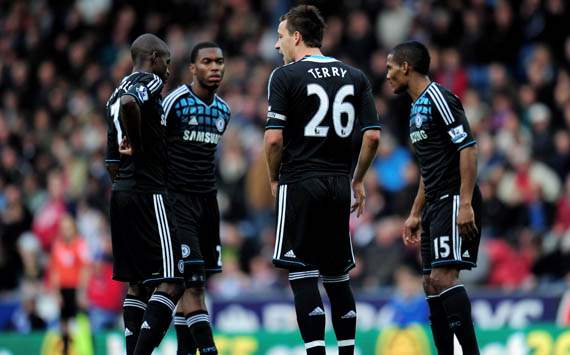 EPL - Blackburn Rovers vs Chelsea, John Terry, Ramires and Daniel Sturridge