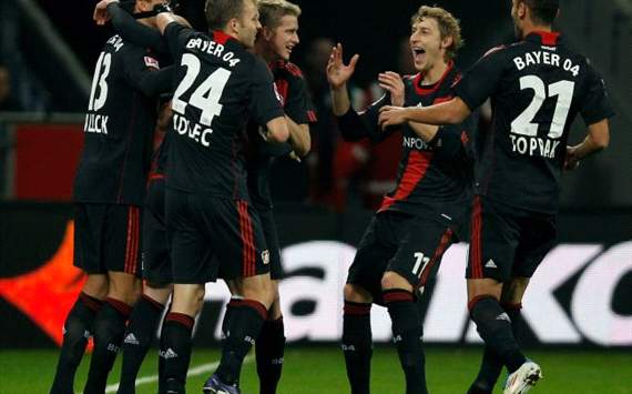 Bayer Leverkusen jubelt gegen den Hamburger SV