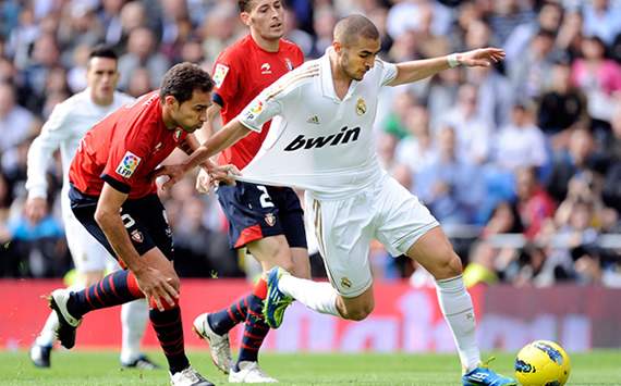 Liga BBVA: Real Madrid-Osasuna: Karim Benzema; Javad Nekounam
