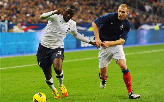 Jozy Altidore and Jeremy Mathieu - France vs. USA