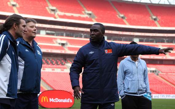 Andy Cole at the McDonald’s Coaching Masterclass at Wembley