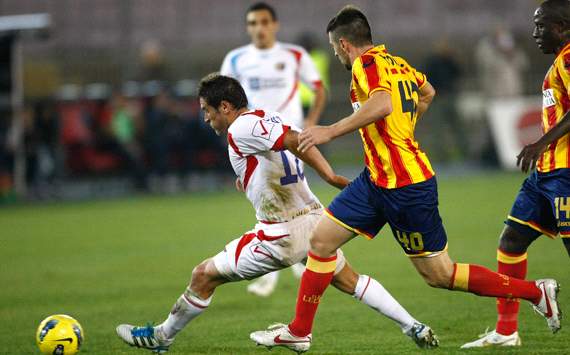 Gonzalo Bergessio & Nenad Tomovic - Lecce-Catania (Getty Images)