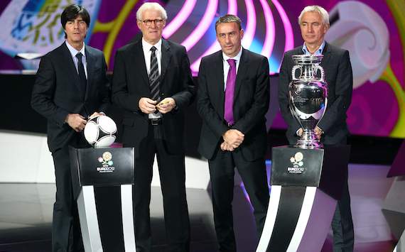 EURO 2012 Final Draw: Joachim Löw, Morten Olsen, Paulo Bento, Bert van Marwijk