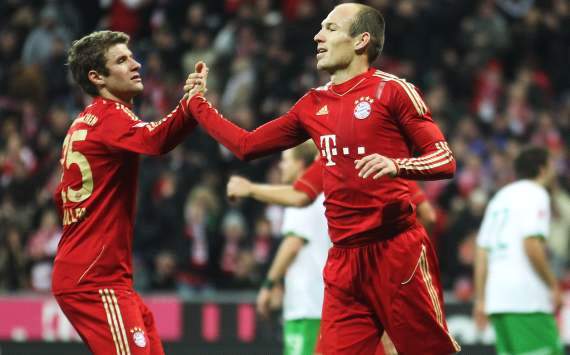 FC Bayern Munich vs. Werder Bremen, Thomas Muller, Arjen Robben