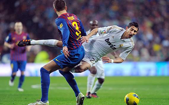 Liga BBVA: Real Madrid-Barcelona: Gerard Pique, Angel Di Maria