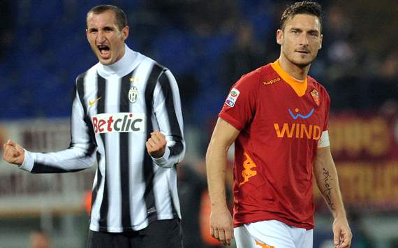 Chiellini & Totti - Roma-Juventus - Serie A (Getty Images)