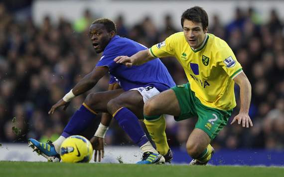 EPL - Everton vs Norwich City, Russell Martin &  Louis Saha