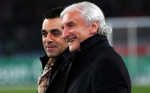 Bayers Führungsduo Robin Dutt und Rudi Völler