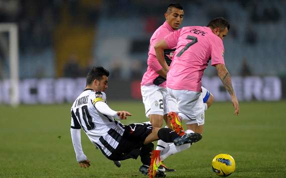 Antonio Di Natale, Arturo Vidal, Simone Pepe - Udinese-Juventus (Getty Images)