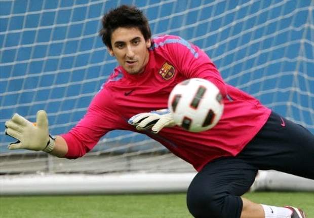 Oier Olazábal, portero del Barcelona 'B', amenaza al árbitro