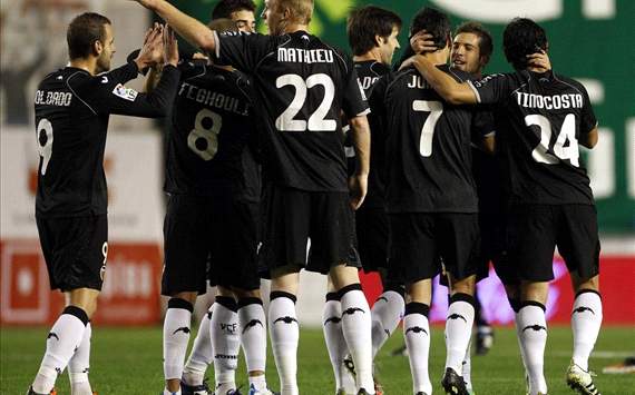 Valencia CF players celebrate
