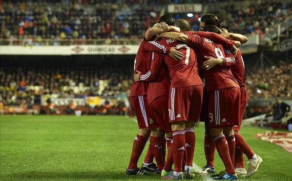 Real Madrid players celebrate