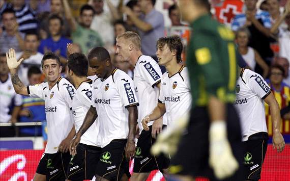 Valencia CF players celebrate