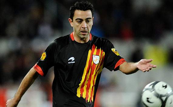 Xavi with Catalonia Team