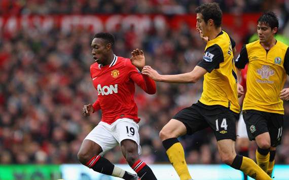 EPL - Manchester United vs Blackburn, Radosav Petrovic and Danny Welbeck 