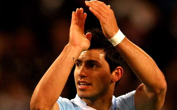 EPL: Sergio Aguero, Manchester City v Liverpool