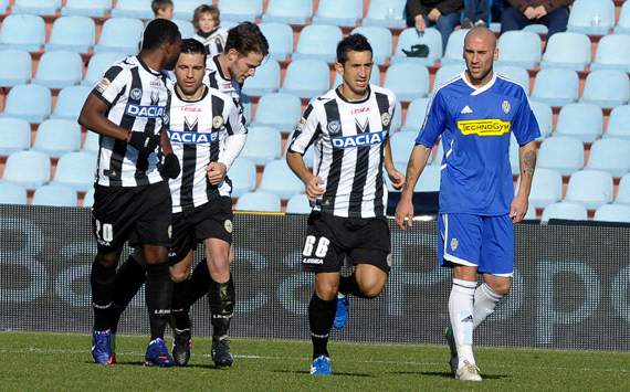 Udinese players celebrating - Udinese-Cesena (Getty Images)