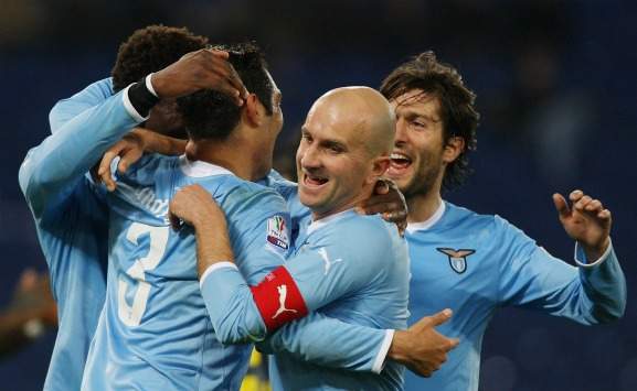 La Lazio festeggia il goal di Dias in Lazio-Verona 
