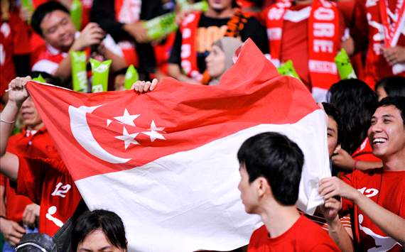 Singapore, Flag, Fans, LionsXII, vs Kelantan, Malaysia Super League