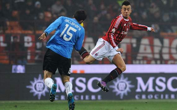 Dellafiore (N), El Shaarawy (M) - Milan-Novara - Italy Cup (Getty Images)