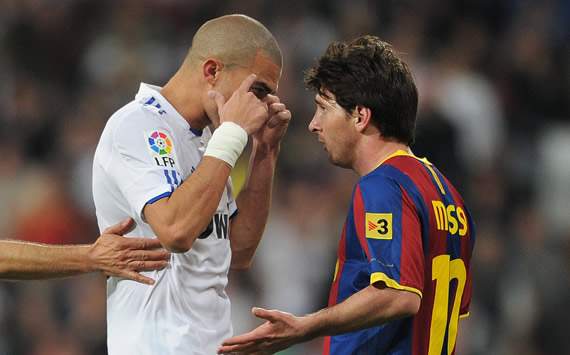 Liga BBVA: Real Madrid-Barcelona: Pepe, Lionel Messi