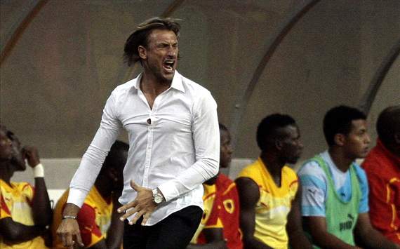 Zambia coach Herve Renard animated on the touchline