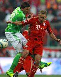 FC Bayern München vs. VfL Wolfsburg, Mario Mandzukic & Rafinha