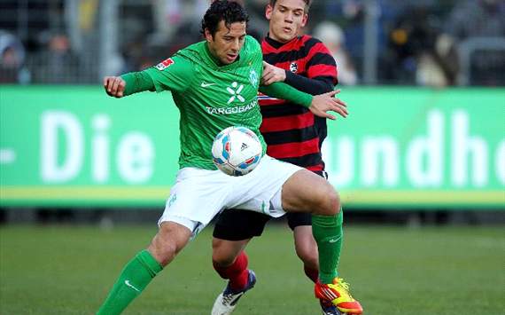 Freiburg vs Bremen, Oliver Sorg and Claudio Pizarro