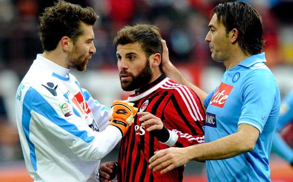 De Sanctis, Nocerino, Aronica - Milan-Napoli - Serie A (Getty Images)