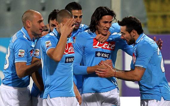 Paolo Cannavaro, Edinson Cavani, Ezequiel Lavezzi - Fiorentina-Napoli - Serie A (Getty Images)