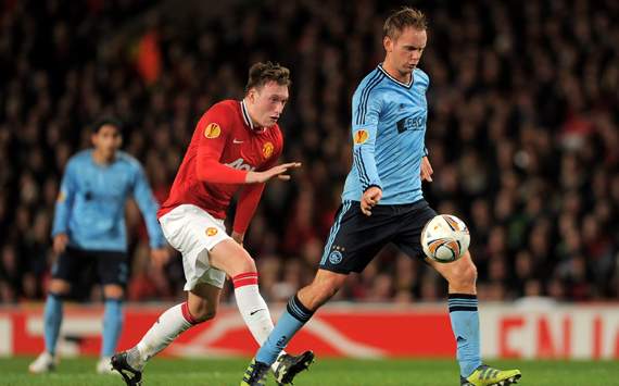 UEFA Europa League - Manchester United v AFC Ajax, Siem de Jong and Phil Jones