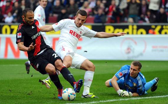 1. FC Köln v Bayer 04 Leverkusen: Ömer Toprak; Lukas Podolski & Bernd Leno