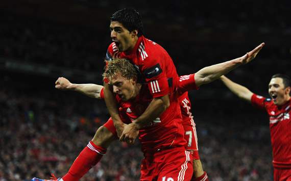 Carling Cup - Liverpool v Cardiff City, Dirk Kuyt and Luis Suarez