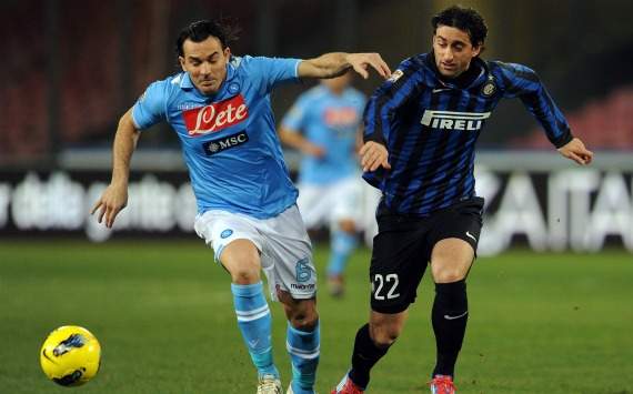 Milito ed Aronica in Napoli-Inter (Serie A)