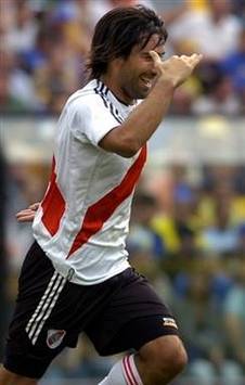 Argentina: Ernesto Farias of River celebrates vs Boca (AFP)